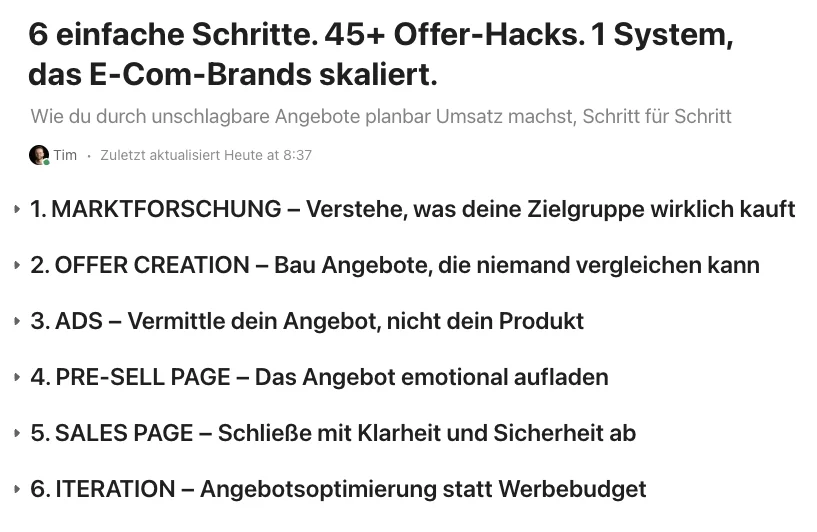 Profit-Offer-System Framework für E-Commerce